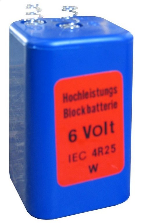 Batterie, Blockbatterie für Warnleuchten Typ 4R25 6 Volt