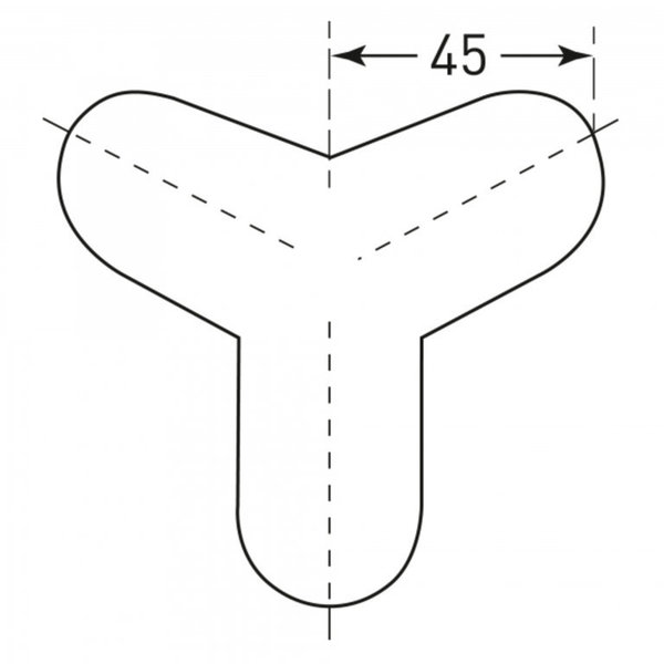 MORION-Prallschutz Kreisform Kantenschutz 45/45mm Außenecke weiß