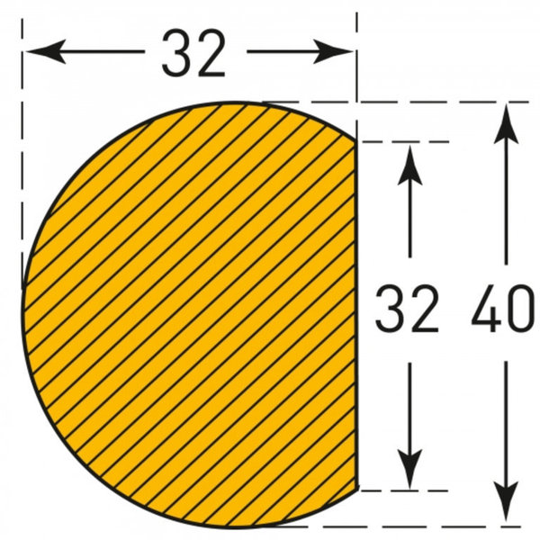 MORION-Prallschutz, Kreis, Flächenschutz 32/40mm 1m Magnet gelb
