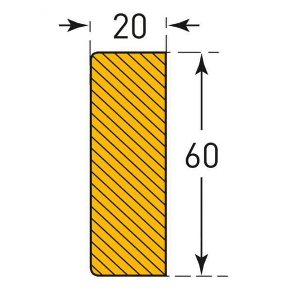 MORION-Prallschutz, Flach, Flächenschutz 20/60mm 1m klebend gelb