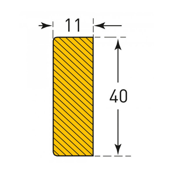 MORION-Prallschutz, Flach, Flächenschutz 40/11mm 5m klebend gelb