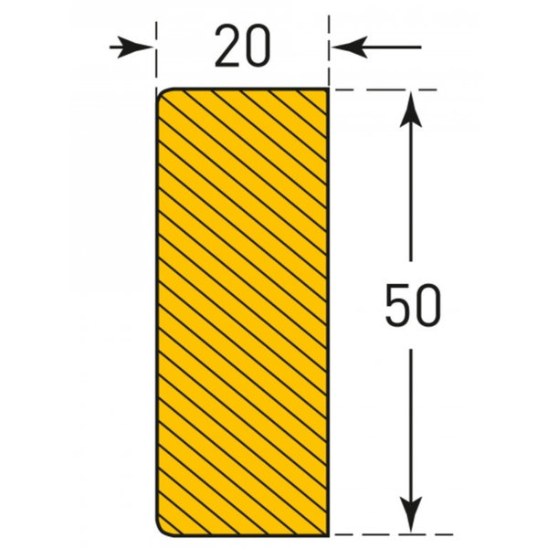 MORION-Prallschutz, Flach, Flächenschutz 50/20mm 5m klebend gelb