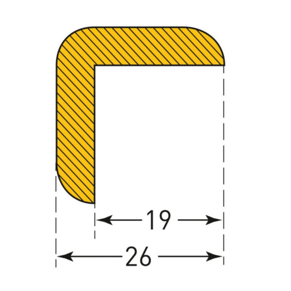 MORION-Prallschutz, Winkelform, Kantenschutz 26/26 mm, 5 Meter