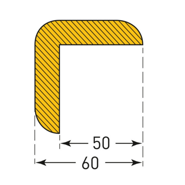 MORION-Prallschutz, Winkelform, Kantenschutz 60/60 mm, 1 Meter