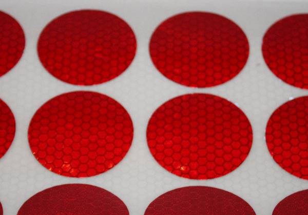 UvV Reflektoren Sticker Warnaufkleber 12 Stück Ø42 mm viele Farben