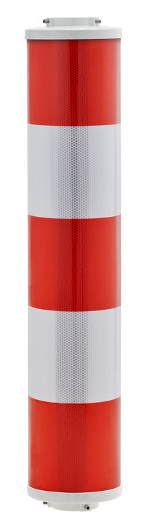 Leitsäule Warnsäule 100cm Ø60mm rot-weiß geblockt RA2/C Folie