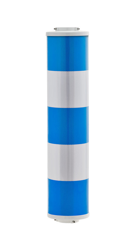 Leitsäule Warnsäule 80 cm Ø60mm blau-weiß geblockt RA2/C Folie