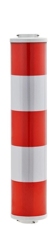 Leitsäule Warnsäule 80 cm Ø60mm rot-weiß geblockt RA2/C Folie