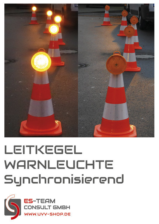 Warnleuchte Cony synchronisierend LED Blinkleuchte Leitkegel gelb