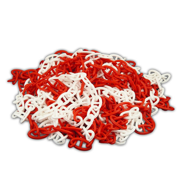 UvV Absperrkette aus Kunstoff mit extra Stabilität in rot/weiß