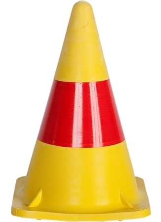 Leitkegel aus Kautschuk- gummi - gelb/rot Höhe: 30 cm, 0,9 kg