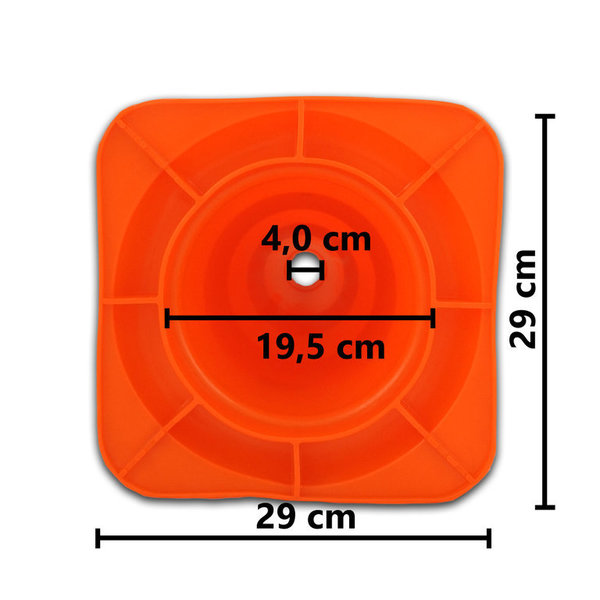 UvV Leitkegel Warnleitkegel 4x orange stapelbar ca 48 cm weiß