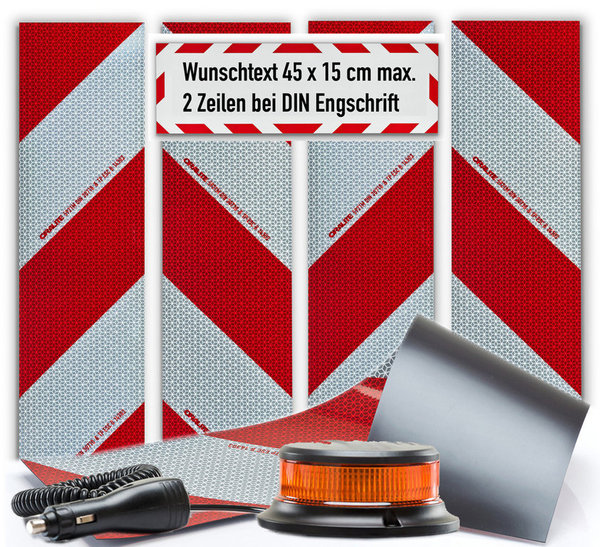 Kfz-Warnfolie DIN30710 Magnet LED Blitzer +Schild 45x15 Orafol