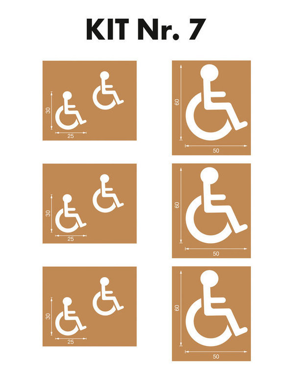 Bodenmarkierung Schablonensatz Kit 7 - Behindertensymbole