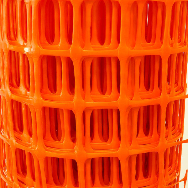 Fangzaun 20 m x 1,2m orange 300g qm + 8 Absperrhalter 1,5m rot