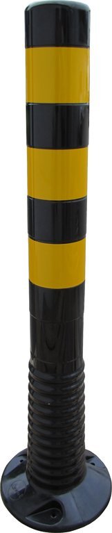 Absperrpfosten 75 cm, flexibel schwarz 3 reflex Ringe gelb