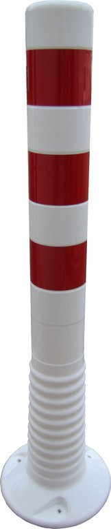 Sperrpfosten 75 cm flexibel weiß 3 reflex Ringe rot RA2