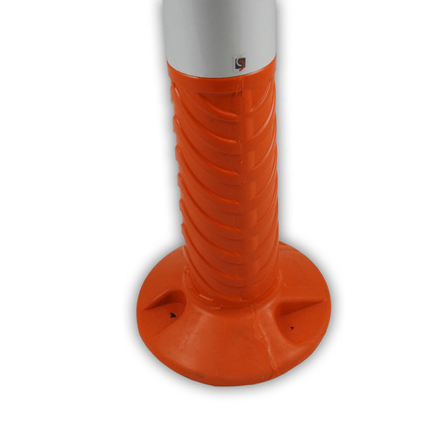 3er Set orange Absperrpoller 75cm flexibel reflektierende Folie
