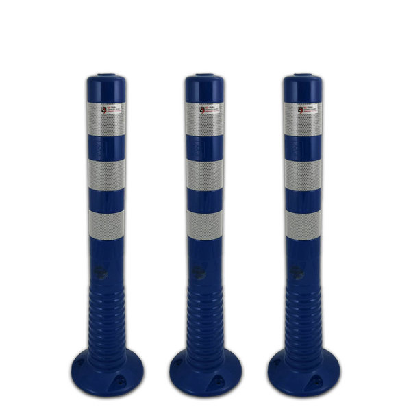 UvV Absperrpfosten Flexipfosten blau weiß 3er Set 75 oder 100cm