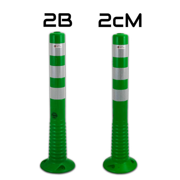 UvV Absperrpfosten Flexipfosten grün weiß 3er Set 75 oder 100cm
