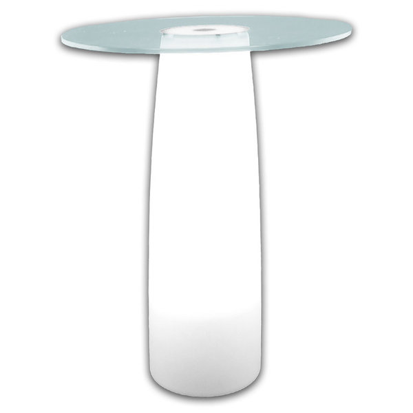 Design Tisch Break TOP in weiß mit LED in weiß beleuchtet H90
