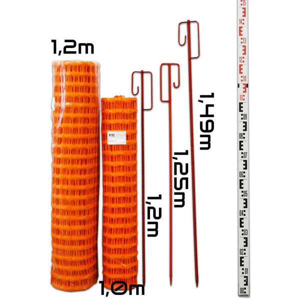 Fangzaun orange 1,20 m hoher Warnzaun 50m Rolle Schutzzaun 150g je qm