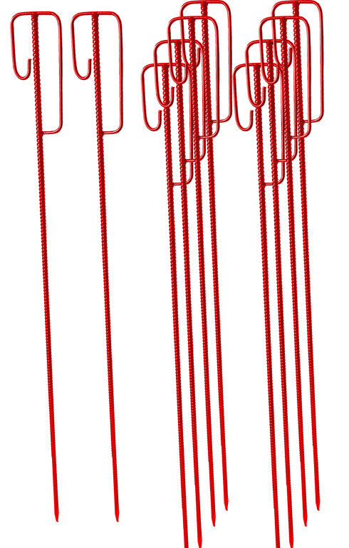 10 Stück Set UvV Absperrleinenhalter rote Laterneneisen 1200 mm