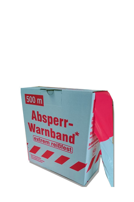 Warnband Absperrband 500m x 80mm rot/weiß extrem reißfest