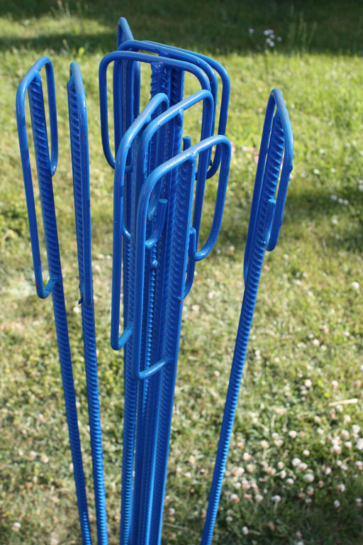 Set 10 blaue Laterneneisen Absperrleinenhalter 14 mm x 1,23 m