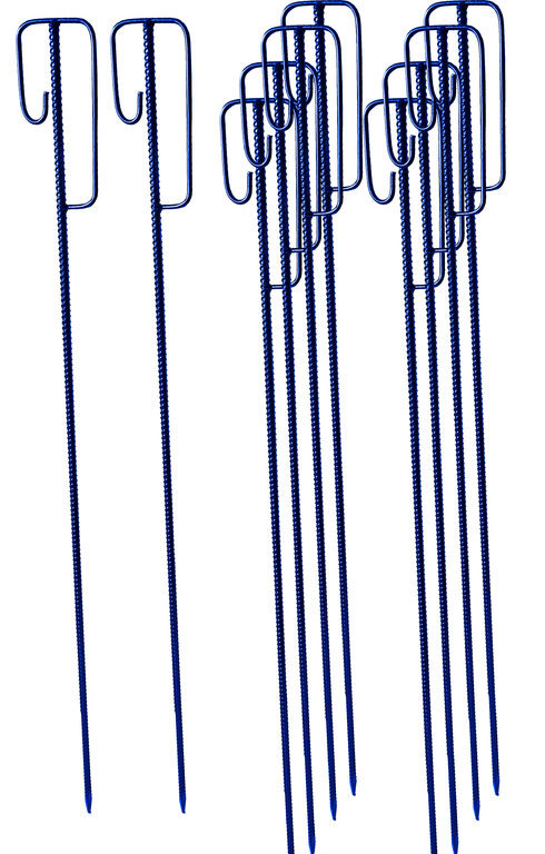 Set 10 blaue Laterneneisen Absperrleinenhalter 14 mm x 1,23 m