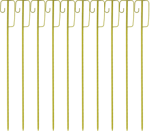 Set 10 gelbe Laterneneisen Absperrleinenhalter 14mm x 1,2 m