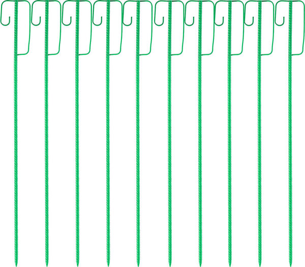 10 Absperrleinenhalter,  2. Wahl RAL 6024 grün lackierte Laterneneisen 1230 mm mit Lackschäden