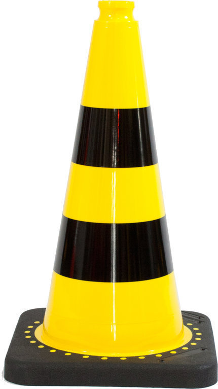 Leitkegel Blinkleuchte Cony + 50 cm Kegel gelb teilreflex 3er Set #UVCONYG3